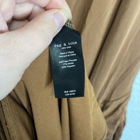 rag & bone Brown Midi wrap flattering crossover draped Dress - Picture 8 of 10